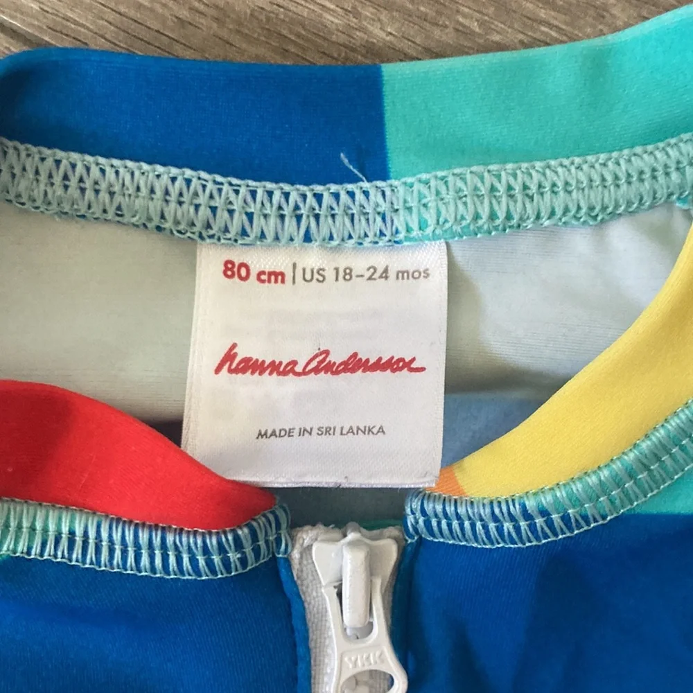 Hanna Andersson Rainbow Stripe Long-Sleeve Swim Suit